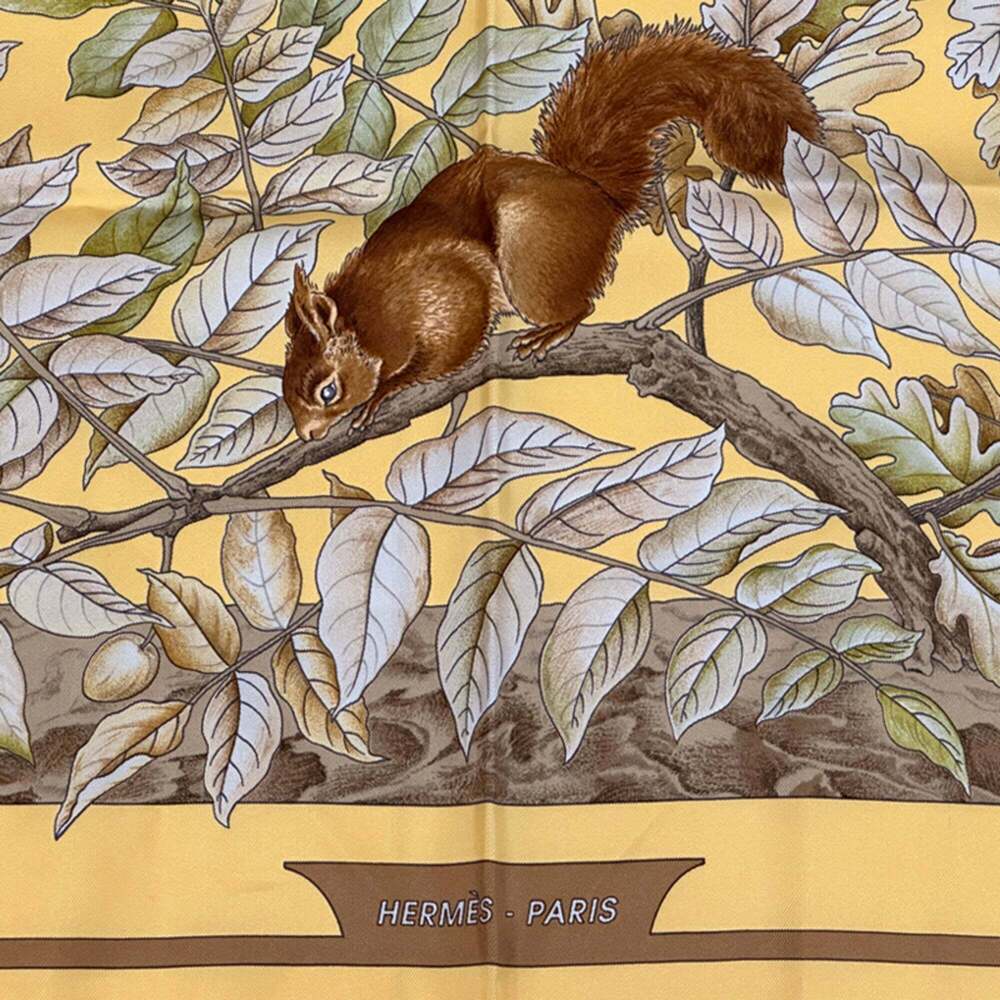 HERMES Yellow Silk Scarf - Picture 3 of 6